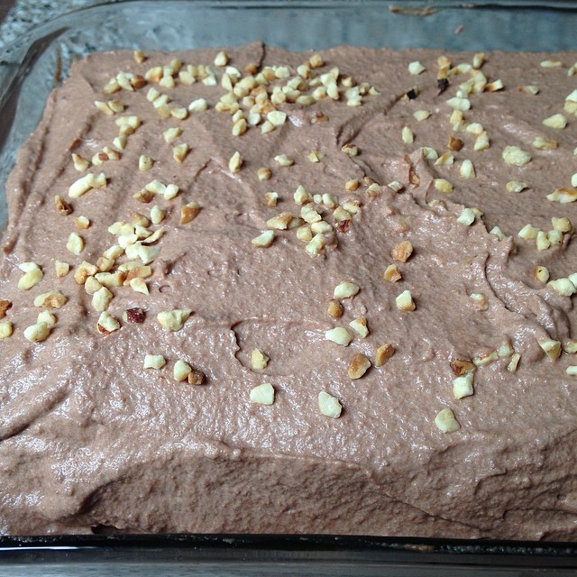 The finished product! Heaven in a pan and I am not even a big Nutella fan. #husbandsbirthday #dessert #nutella #tiramisu